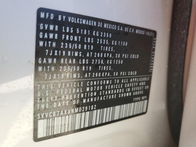 2022 VOLKSWAGEN TIGUAN SE 3VVCB7AX8NM029182