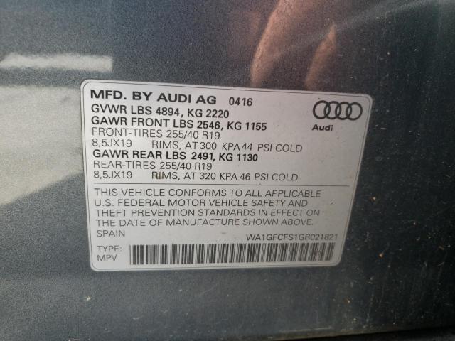 2016 AUDI Q3 PRESTIG WA1GFCFS1GR021821