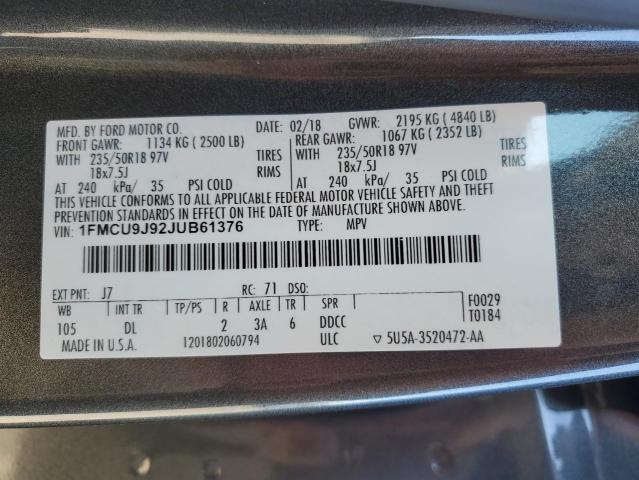 2018 FORD ESCAPE TIT 1FMCU9J92JUB61376