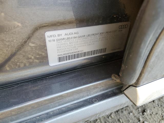 2019 AUDI A8 L WAU8DAF84KN008101