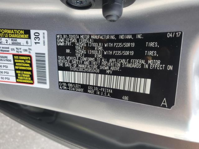 2017 TOYOTA SIENNA SE 5TDXZ3DC2HS850408