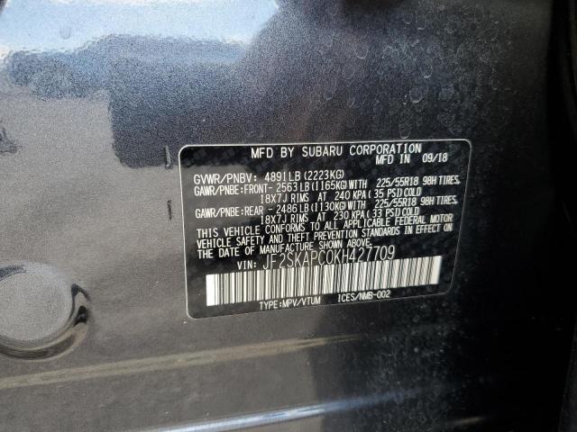2019 SUBARU FORESTER S - JF2SKAPC0KH427709