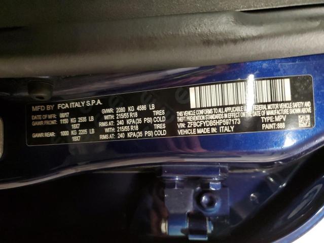 2017 FIAT 500X LOUNG ZFBCFYDB5HP597173
