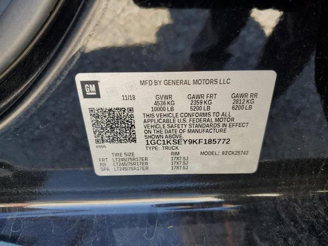 2019 CHEVROLET SILVERADO - 1GC1KSEY9KF185772