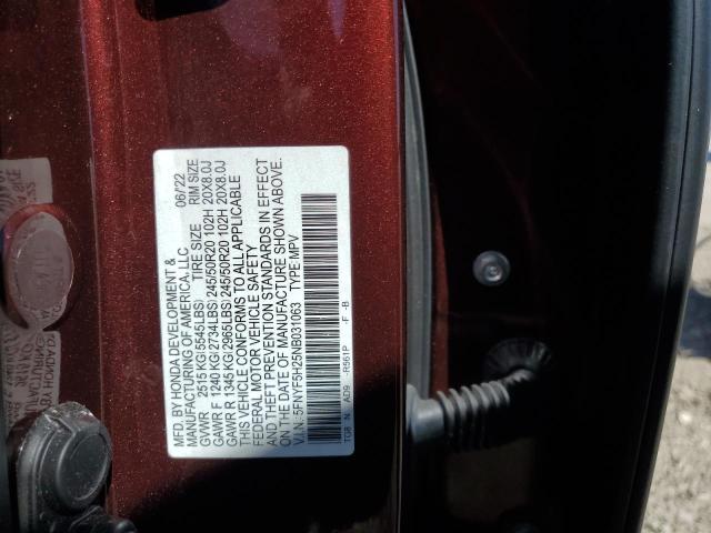 2022 HONDA PILOT SE 5FNYF5H25NB031063