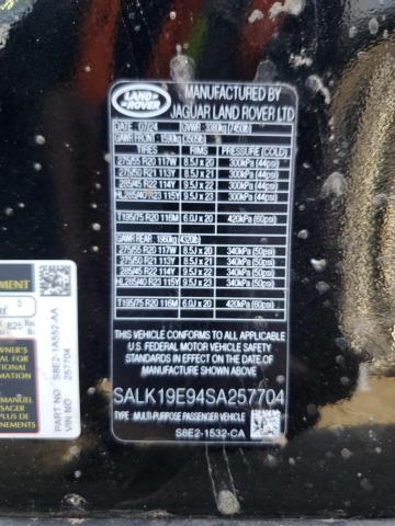 2025 LAND ROVER RANGE ROVE - SALK19E94SA257704
