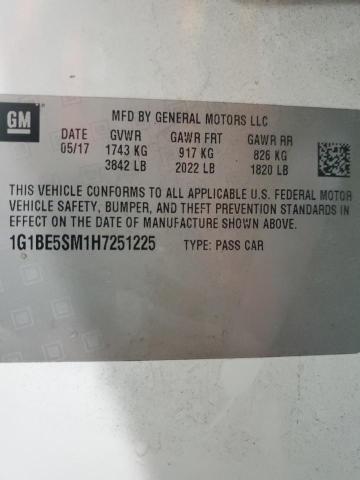 2017 CHEVROLET CRUZE LT - 1G1BE5SM1H7251225