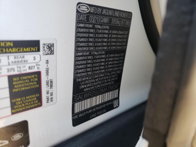 2021 LAND ROVER RANGE ROVE - SALWR2SU3MA788387
