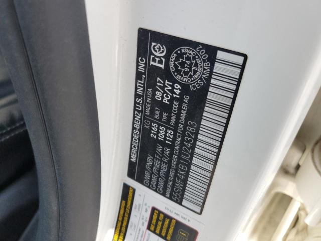 2018 MERCEDES-BENZ C 300 4MAT - 55SWF4KB1JU243283