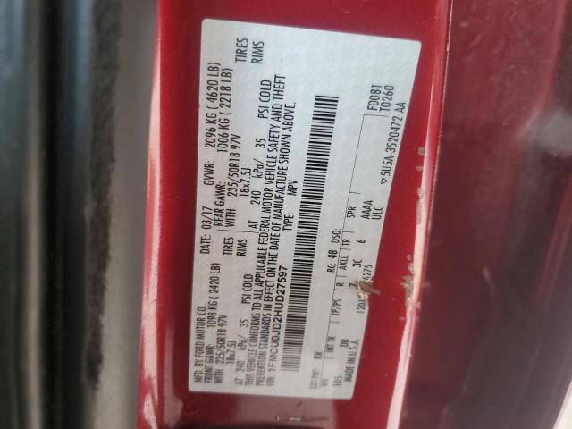 2017 FORD ESCAPE TIT - 1FMCU0JD2HUD27597