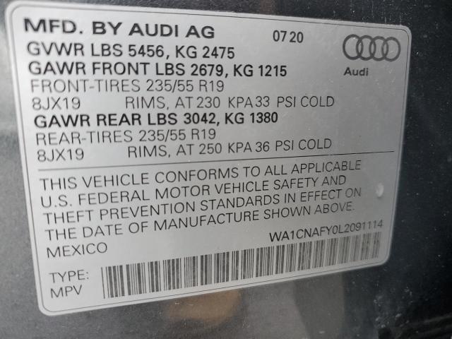 2020 AUDI Q5 PRESTIG WA1CNAFY0L2091114