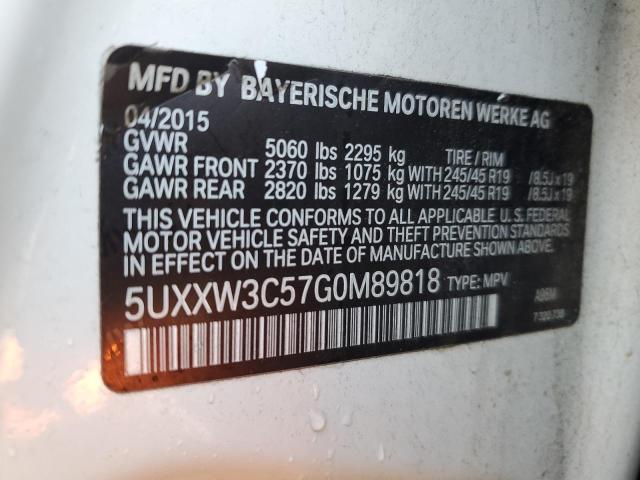 2016 BMW X4 XDRIVE2 - 5UXXW3C57G0M89818