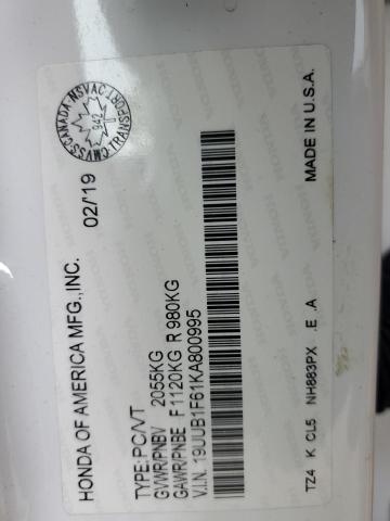2019 ACURA TLX TECHNO 19UUB1F61KA800995