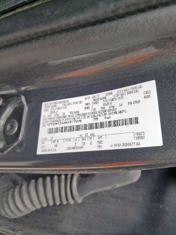 2019 FORD F150 SUPER - 1FTEW1E44KKE77690