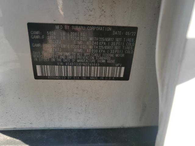 2022 SUBARU OUTBACK WI 4S4BTGUD1N3249849