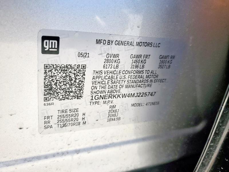2021 CHEVROLET TRAVERSE P - 1GNERKKW4MJ225747
