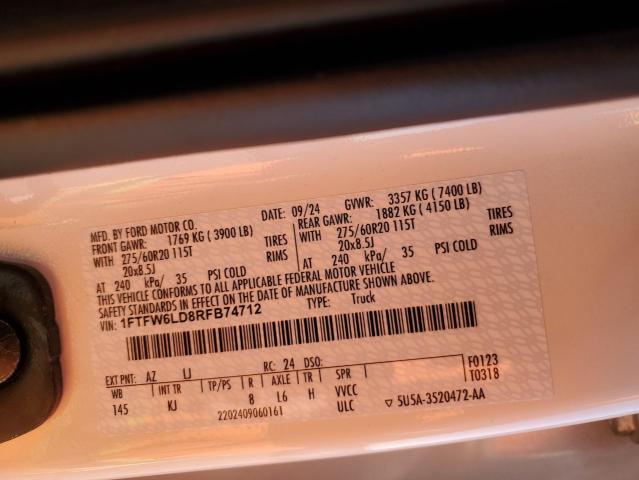 2024 FORD F150 KING 1FTFW6LD8RFB74712