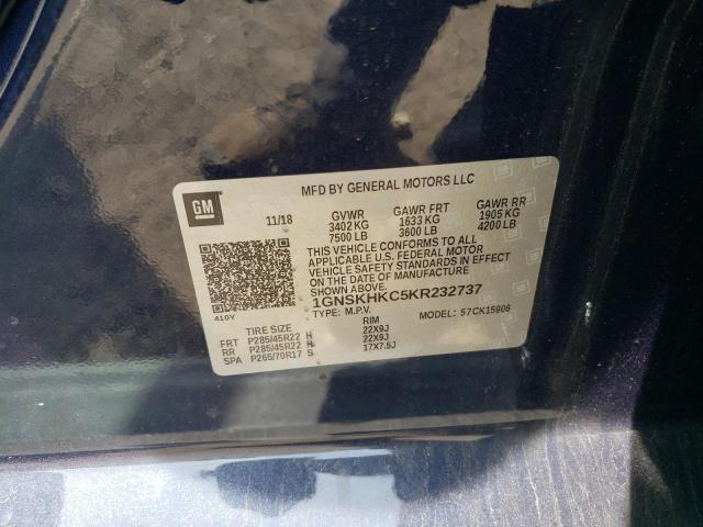 2019 CHEVROLET SUBURBAN K - 1GNSKHKC5KR232737