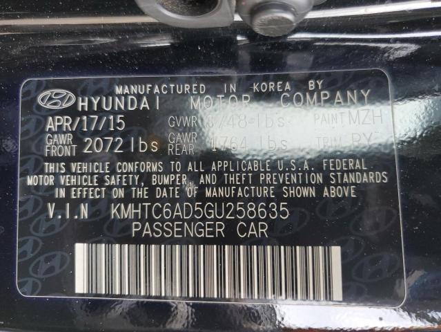 2016 HYUNDAI VELOSTER - KMHTC6AD5GU258635