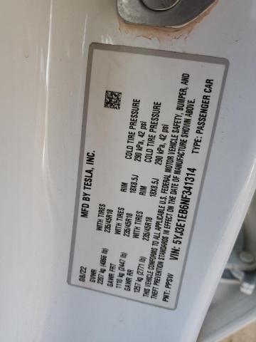2022 TESLA MODEL 3 - 5YJ3E1EB6NF341314