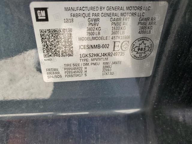 2019 GMC YUKON XL D 1GKS2HKJ4KR249735