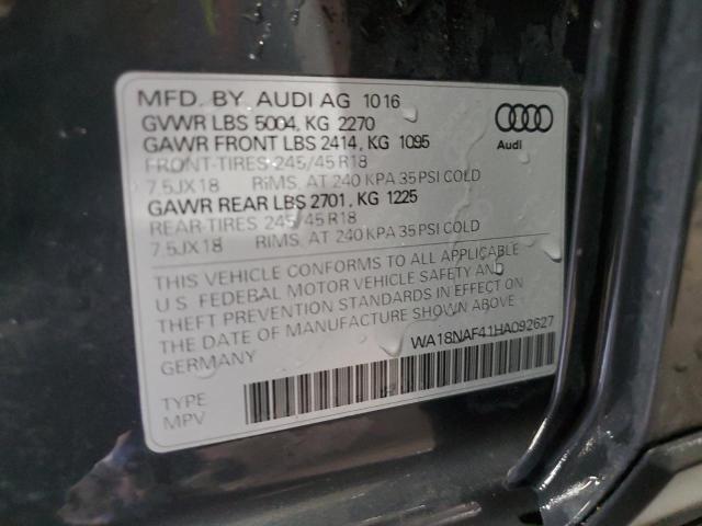 2017 AUDI A4 ALLROAD WA18NAF41HA092627