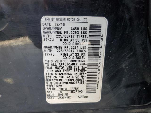 2017 NISSAN ROGUE S - JN8AT2MTXHW387455