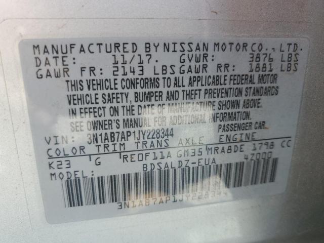 2018 NISSAN SENTRA S - 3N1AB7AP1JY228344