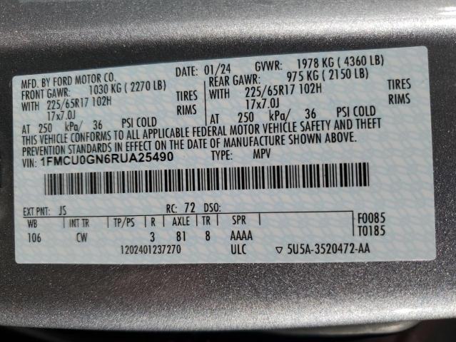 2024 FORD ESCAPE ACT - 1FMCU0GN6RUA25490