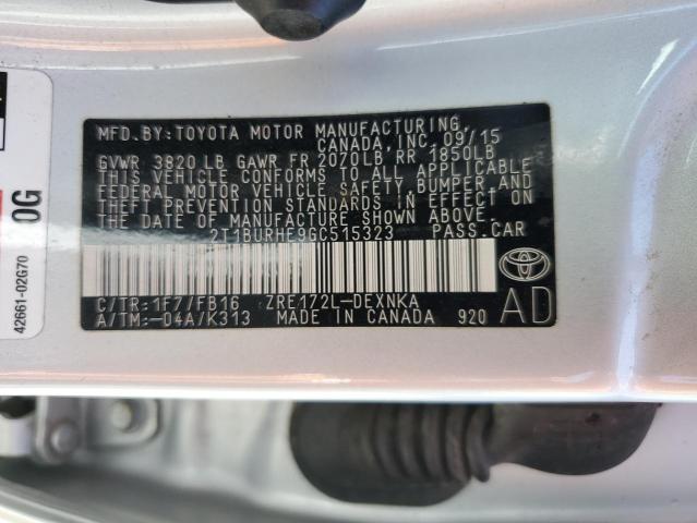 2016 TOYOTA COROLLA L - 2T1BURHE9GC515323