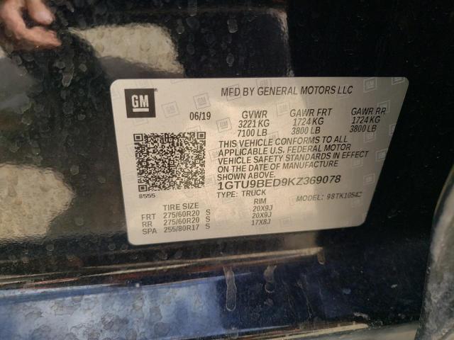 2019 GMC SIERRA K15 - 1GTU9BED9KZ369078