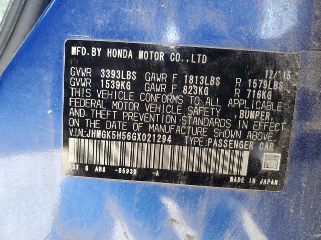 2016 HONDA FIT LX - JHMGK5H56GX021294