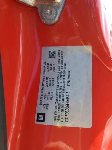 2015 CHEVROLET CAMARO LT - 2G1FD3D36F9243016