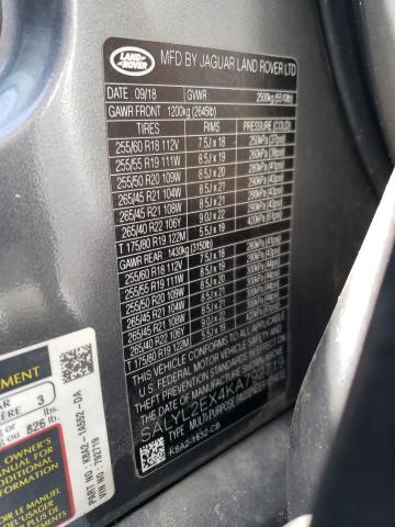 2019 LAND ROVER RANGE ROVE - SALYL2EX4KA792719
