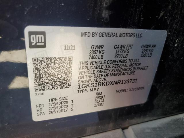 2022 GMC YUKON SLT 1GKS1BKDXNR133731