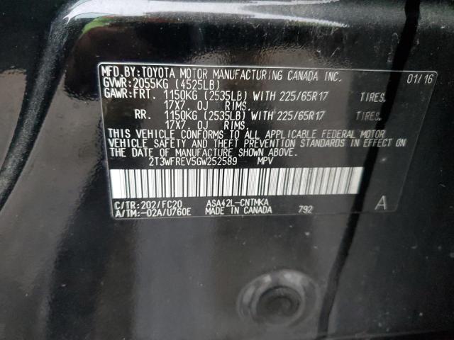 2016 TOYOTA RAV4 XLE - 2T3WFREV5GW252589