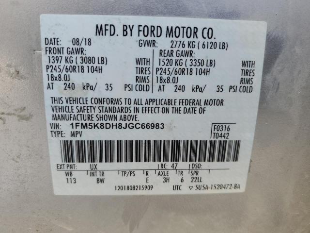 2018 FORD EXPLORER X - 1FM5K8DH8JGC66983