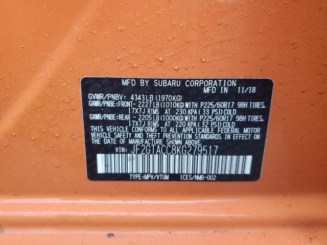 2019 SUBARU CROSSTREK - JF2GTACC8KG279517