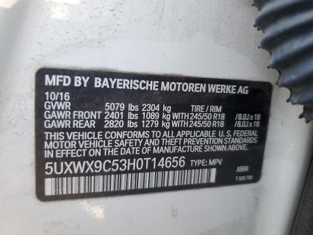 2017 BMW X3 XDRIVE2 - 5UXWX9C53H0T14656