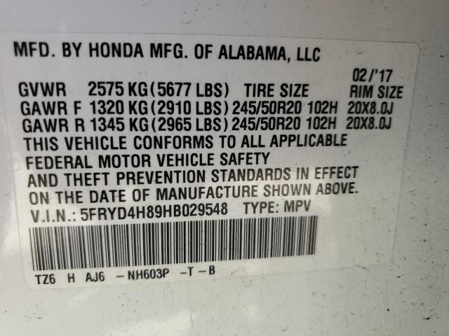 2017 ACURA MDX ADVANC - 5FRYD4H89HB029548
