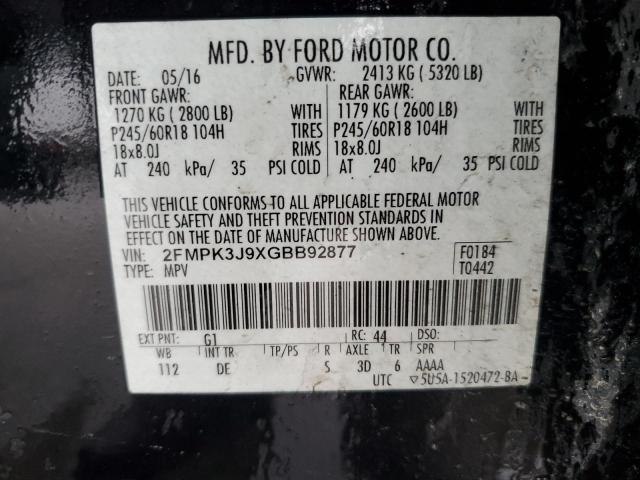 2016 FORD EDGE SEL - 2FMPK3J9XGBB92877