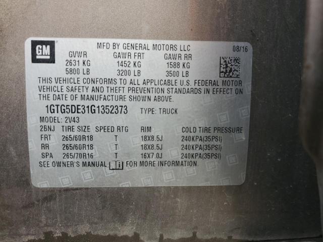 2016 GMC CANYON SLT 1GTG5DE31G1352373