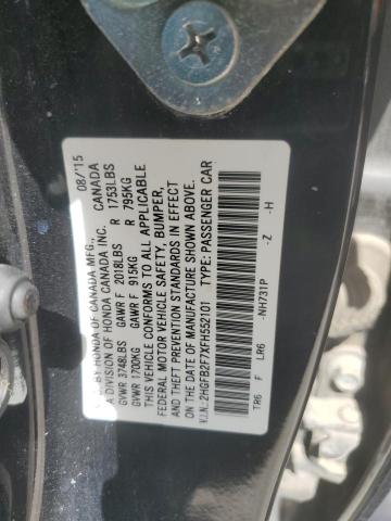 2015 HONDA CIVIC SE 2HGFB2F7XFH552101