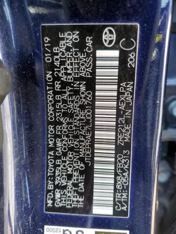 2020 TOYOTA COROLLA LE - JTDEPRAE7LJ001760