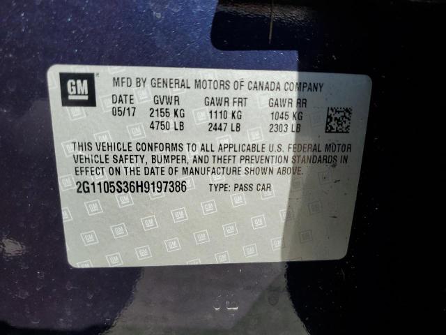 2017 CHEVROLET IMPALA LT 2G1105S36H9197386
