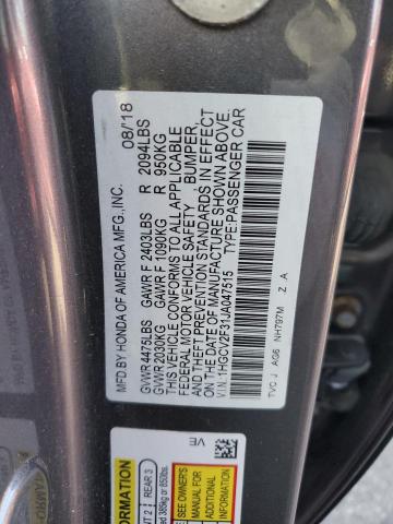 2018 HONDA ACCORD SPO - 1HGCV2F31JA047515