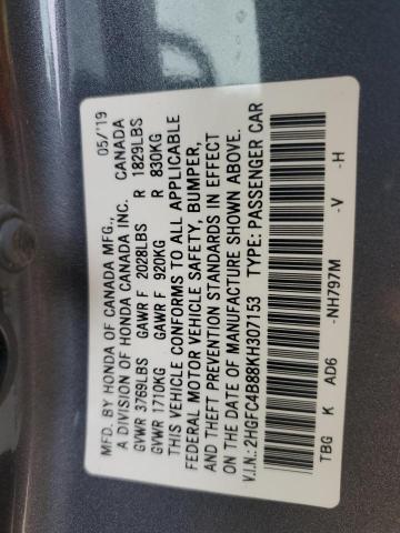 2019 HONDA CIVIC SPOR - 2HGFC4B88KH307153