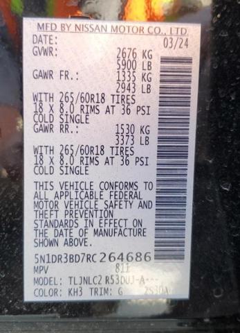 2024 NISSAN PATHFINDER 5N1DR3BD7RC264686