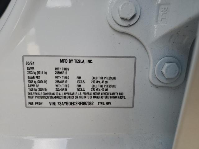 2024 TESLA MODEL Y - 7SAYGDED2RF097382