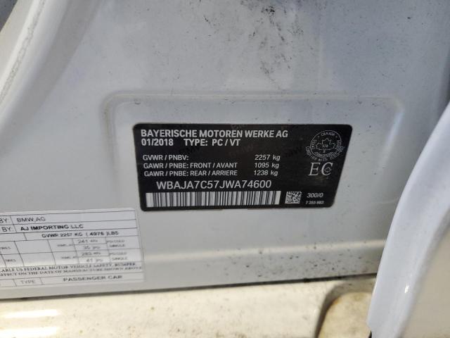 2018 BMW 530 XI WBAJA7C57JWA74600